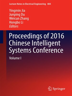 cover image of Proceedings of 2016 Chinese Intelligent Systems Conference
